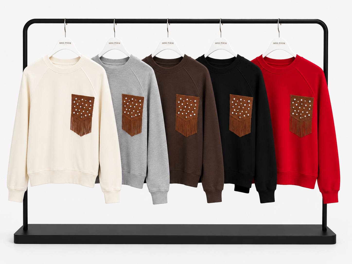 REGLAN KOL SWEAT ÖNÜNDE 1 AD CEP BASKI+TAŞ ÇAKIM görsel 2