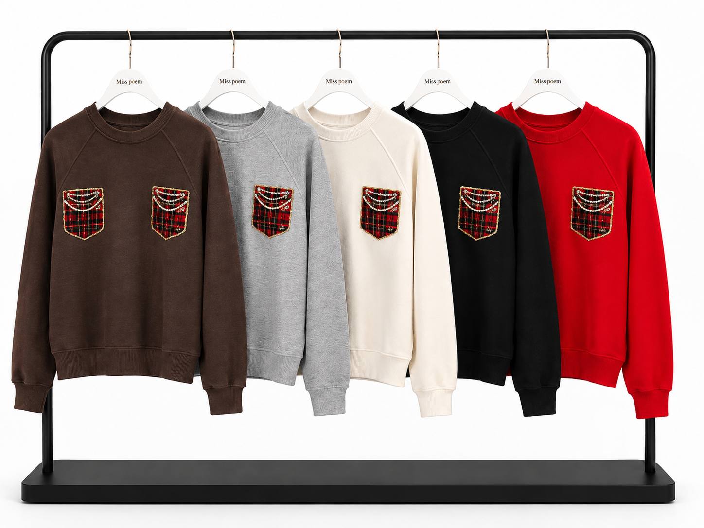 REGLAN KOL SWEAT ÖNÜNDE 2 AD EKOSELİ CEP+TAŞ ÇAKIM görsel 2